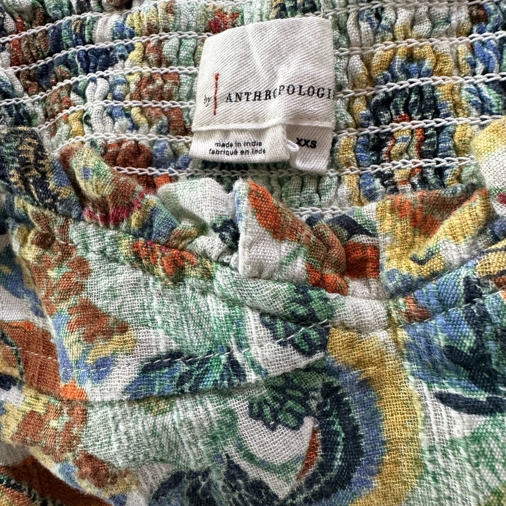 Anthropologie Floral Ruffled Crop Camisole - Picture 3 of 3